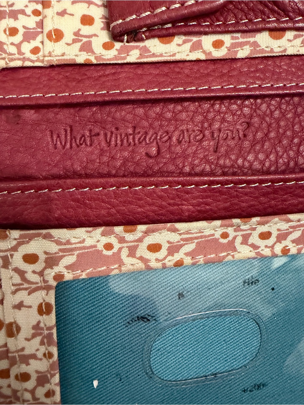 Fossil Brown Leather Wallet with Pink Trim and Multicolor Dot Print - Picture 3 of 5